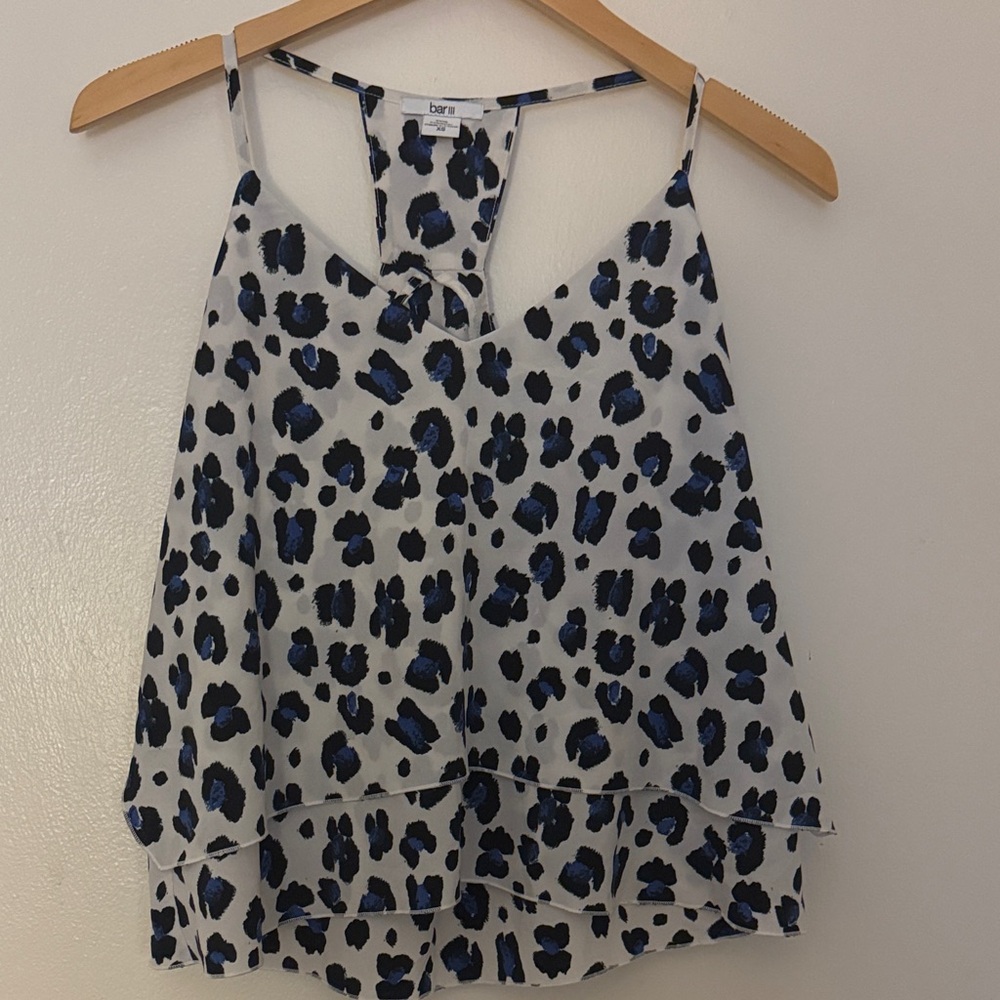 Bar III Blue and Black leopard animal print